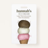 Zakelijke Ice Cream Cone QR Code Sjabloon Badge (Voorkant)