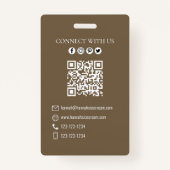 Zakelijke Ice Cream Cone QR Code Sjabloon Badge (Achterkant)