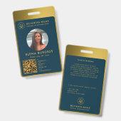 Zakelijke ID-logo | Advocaat Navy Goud Badge (Voor- en achterkant)