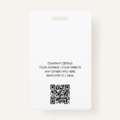 Zakelijke identiteitskaart | Moderne grote fotomed Badge (Achterkant)