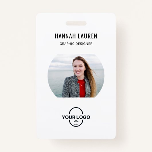 Zakelijke identiteitskaart | Moderne grote fotomed Badge (Voorkant)