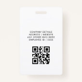 Zakelijke identiteitskaart | Moderne grote fotomed Badge (Achterkant)