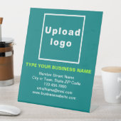 Zakelijke informatie Blauwgroen voetafdruk Reclamebord Met Voetstuk (Insitu)