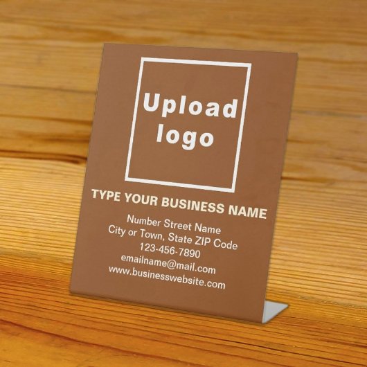 Zakelijke informatie bruin voetstuk reclamebord met voetstuk