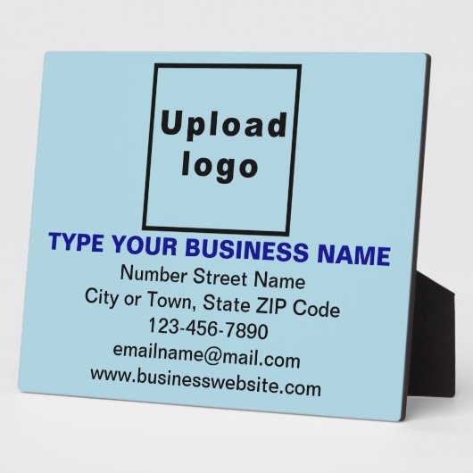 Zakelijke informatie Licht Blauw Rechthoek Plak Fotoplaat (Zijkant)