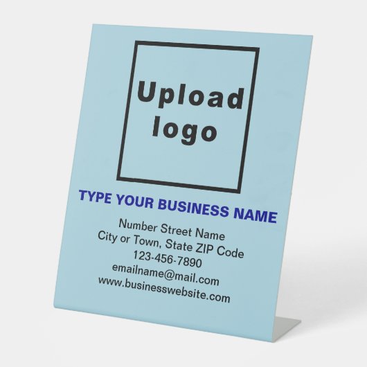 Zakelijke informatie Licht Blauw voetstuk Reclamebord Met Voetstuk (Voorkant)
