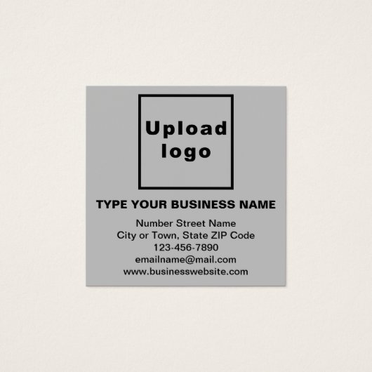 Zakelijke informatie over de grijze vierkantsprofi vierkante visitekaartjes (Voorkant)