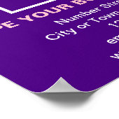 Zakelijke informatie over het Paarse vierkant Post Poster (Hoek)