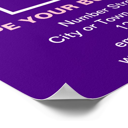 Zakelijke informatie over het Paarse vierkant Post Poster (Hoek)