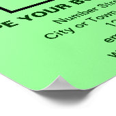 Zakelijke informatie over Light Green Square Poste Poster (Hoek)