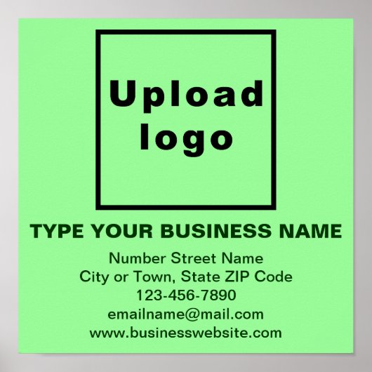 Zakelijke informatie over Light Green Square Poste Poster (Voorkant)