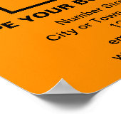 Zakelijke informatie over Oranje vierkant Poster (Hoek)