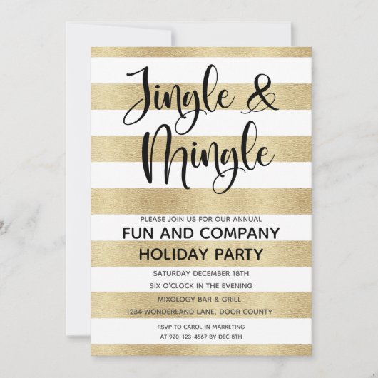 Zakelijke Jingle en Mingle Gold Black Holiday Inn Kaart (Voorkant)