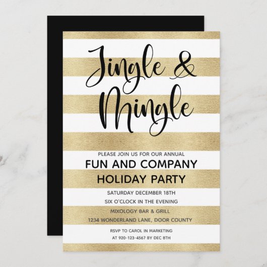 Zakelijke Jingle en Mingle Gold Black Holiday Inn Kaart (Voorkant / Achterkant)