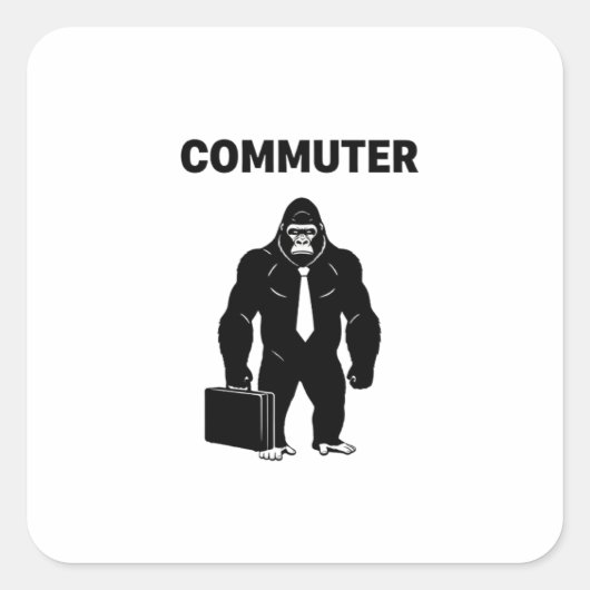 Zakelijke Jungle: gespierde gorilla-forens Vierkante Sticker (Voorkant)