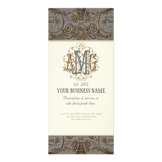 Zakelijke Kaart - Elegant antiqued Gold Baroque (Voorkant)