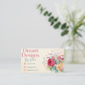 Zakelijke Kaart Floral Visitekaartje (Staand voorkant)