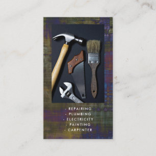 Zakelijke kaart klusjesman diensten met achtergron visitekaartje