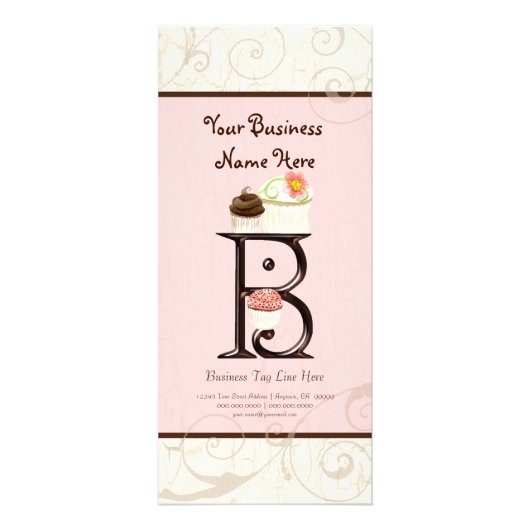 Zakelijke Kaart - Letter B Monogram Dessert Bak (Voorkant)