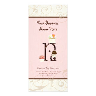 Zakelijke Kaart - Letter N Monogram Dessert Bak