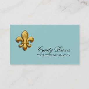 Zakelijke kaart met gouden Fleur de Lis in elke kl Visitekaartje
