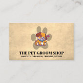 Zakelijke kaart met logo van een leuk hondje en po visitekaartje (Voorkant)