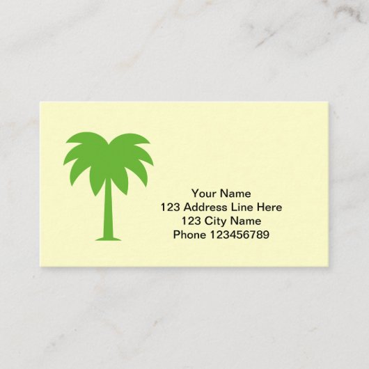 Zakelijke kaart met palmboomlogo visitekaartje (Voorkant)