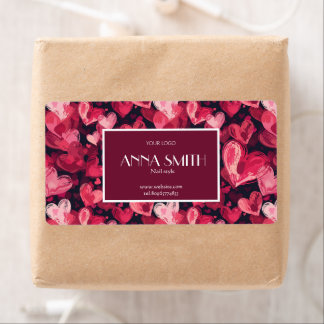 zakelijke kaart met rode hart etiket