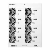 zakelijke kaart met zwarte witte ornamenten etiket (Full Sheet)