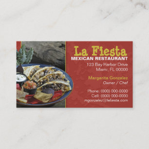 Zakelijke kaart Mexicaans restaurant Visitekaartje