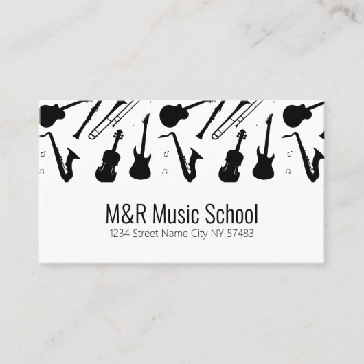 Zakelijke kaart muziekschool visitekaartje (Voorkant)