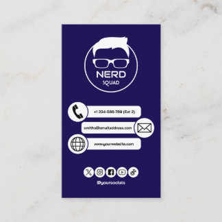 Zakelijke kaart nerd Computer Tech Man Visitekaartje