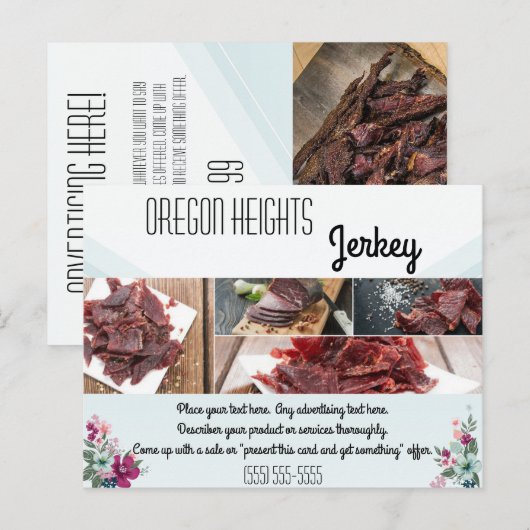 Zakelijke Kaart Tropical Flowers op Blu Adverteren (Voorkant / Achterkant)