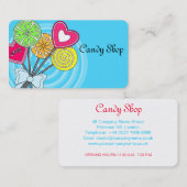 Zakelijke kaart van Blue Lollipop Candy Shop Baker Visitekaartje (Voorkant / Achterkant)