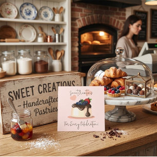 Zakelijke kaart van een op maat bakkende banketbak vierkante visitekaartje