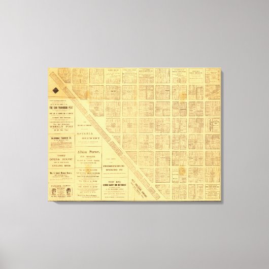 Zakelijke kaart van San Francisco Canvas Afdruk (Voorkant)