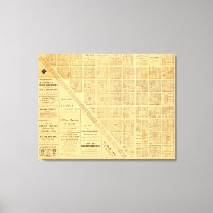Zakelijke kaart van San Francisco Canvas Afdruk