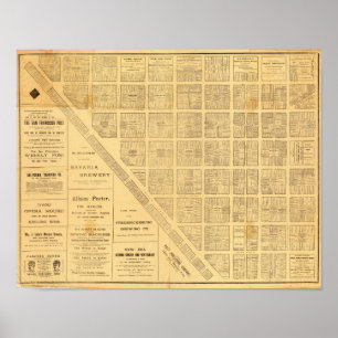 Zakelijke kaart van San Francisco Poster