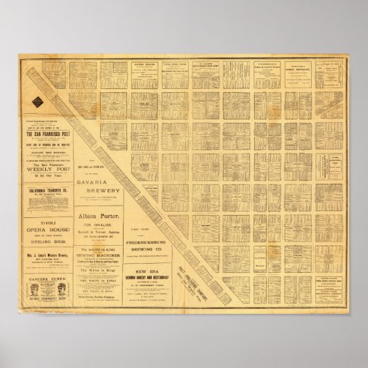 Zakelijke kaart van San Francisco Poster (Voorkant)