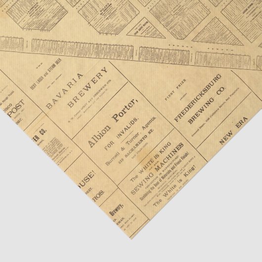 Zakelijke kaart van San Francisco Tissuepapier (Detail)