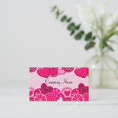 Zakelijke kaart voor bakkerij met hartvormige loll visitekaartje (Staand voorkant)