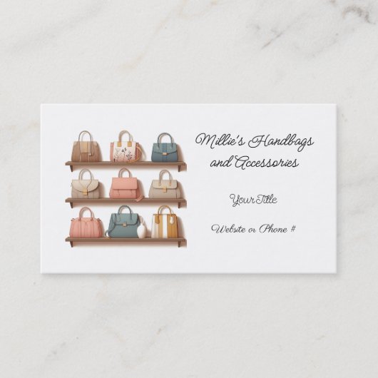Zakelijke kaart voor Boutique Handtas Accessoires Visitekaartje (Voorkant)
