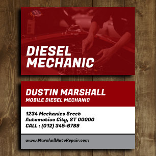 Zakelijke kaart voor dieselmachinist visitekaartje