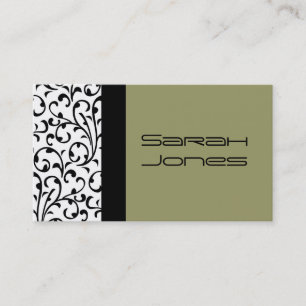 Zakelijke kaart voor Elegant Black en White Sage D Visitekaartje