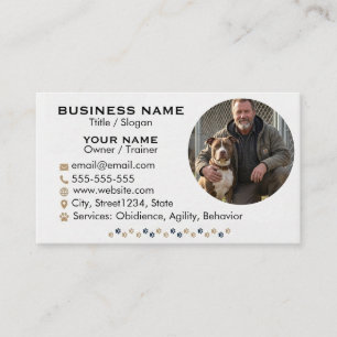 Zakelijke kaart voor honden trainers met foto visitekaartje