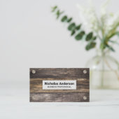 Zakelijke kaart voor hout- en metaalschroevedraaie visitekaartje (Staand voorkant)