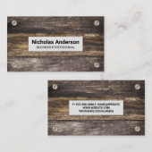 Zakelijke kaart voor hout- en metaalschroevedraaie visitekaartje (Voorkant / Achterkant)
