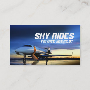 Zakelijke kaart voor piloot van privéjet visitekaartje