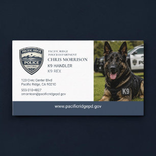 Zakelijke kaart voor politie K9-eenheid Visitekaartje
