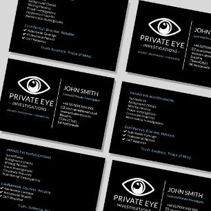 Zakelijke kaart voor privédetective   Speurder Visitekaartje